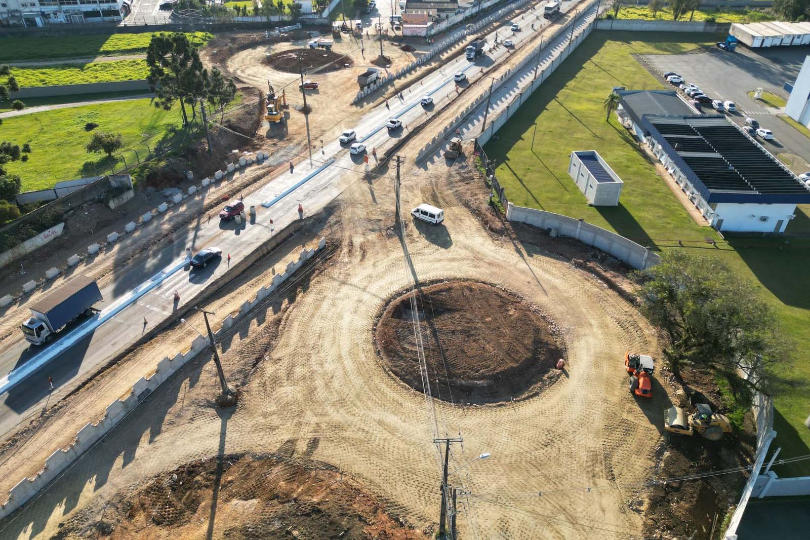 Rotatórias começam a tomar forma em obra do novo Viaduto do Bradesco, em São José dos Pinhais