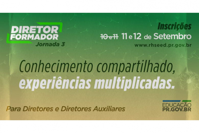Com 1.670 vagas, Educação abre inscrições para 3ª jornada de estudos Diretor Formador