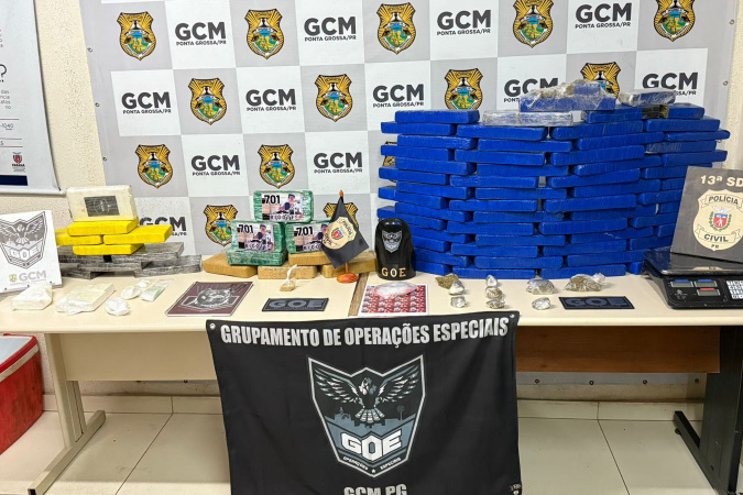 PCPR e GCM prendem dois homens e apreendem 60 quilos de drogas em Ponta Grossa
